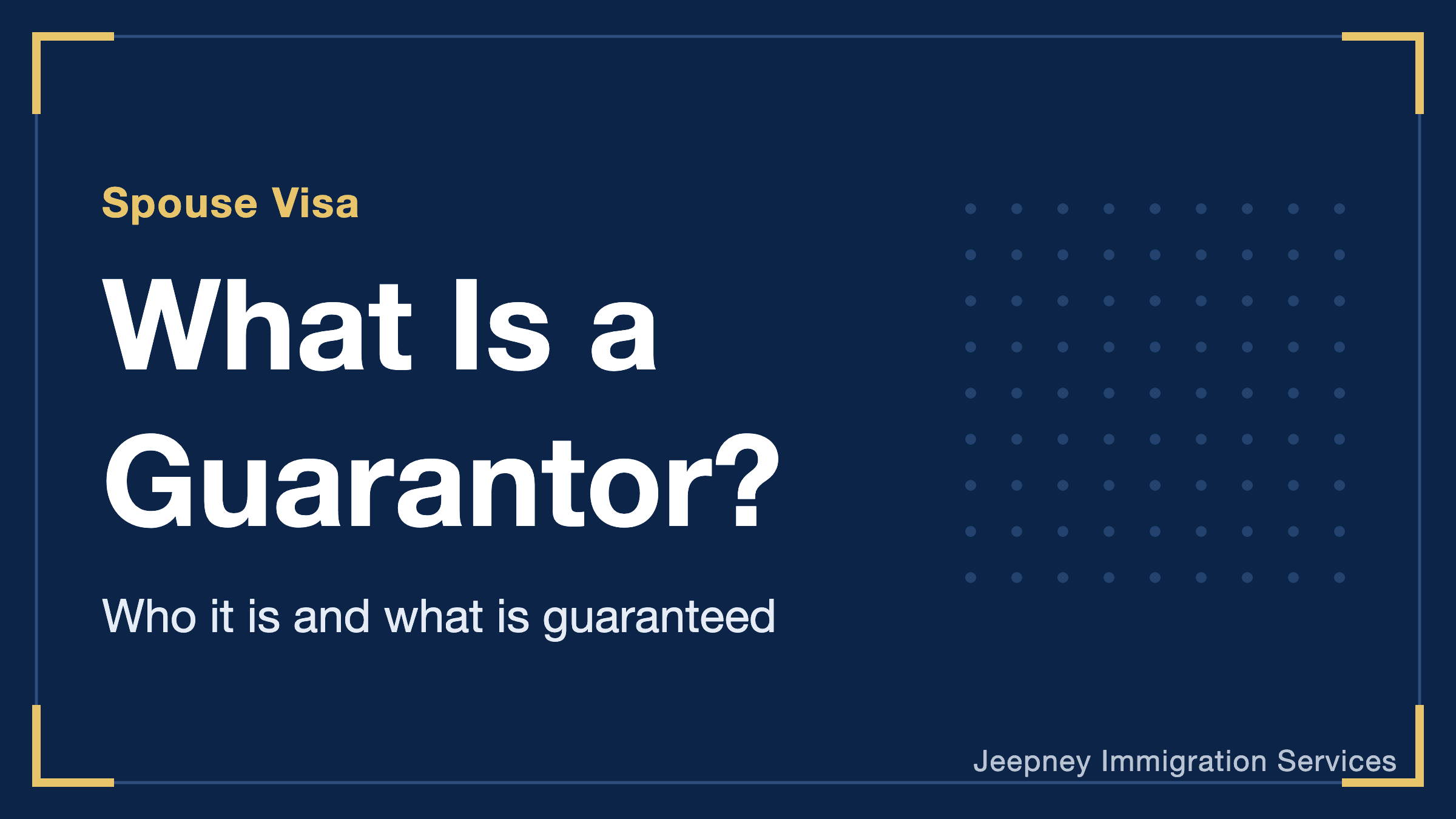 What Is the Guarantor for a Japan Spouse Visa? Who It Is, What Is Guaranteed, and How It Differs from a Guarantor under the Civil Code